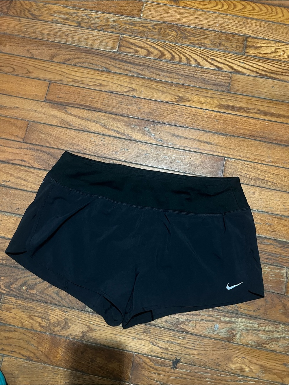 Nike Women's Black Athletic Shorts with Logo size L